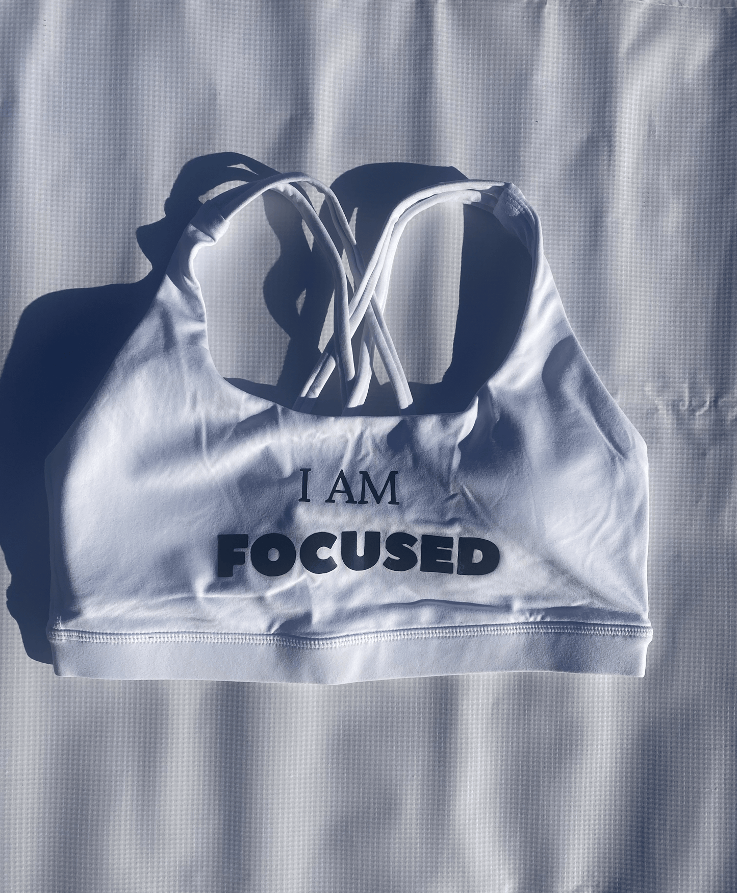 "I Am Focused" Sports Bra - White